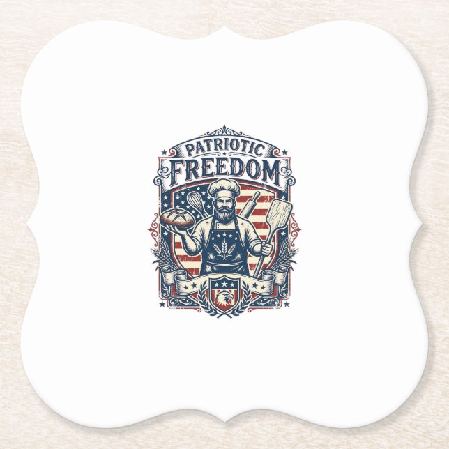 Patriotisk surdegsbagare underlägg papper (Framsida)