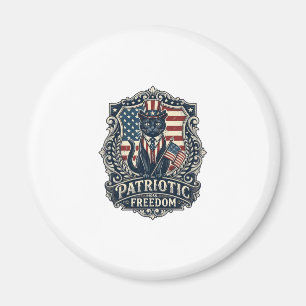 Patriotisk svart katt vektor grafisk t-shirt (2)_1 magnet