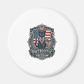 Patriotisk svart katt vektor grafisk t-shirt (2)_1 magnet