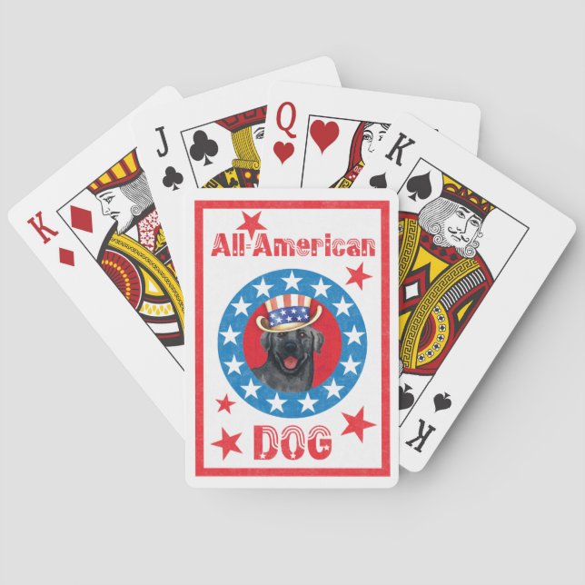 Patriotisk Svart lab Spel Kort (Baksidan)