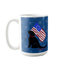 Patriotisk svart labrador hund amerikansk flagg ka