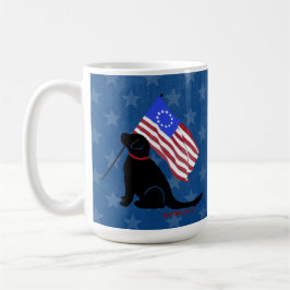 Patriotisk svart labrador hund amerikansk flagg ka kaffemugg