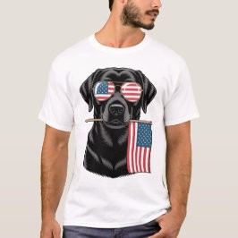 Patriotisk svart labrador t shirt