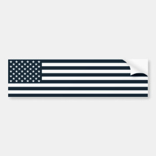 Patriotisk svart- & vitflagga för amerikan bildekal