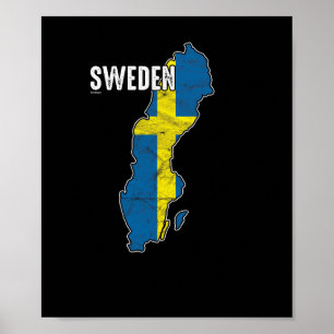 Patriotisk Sverige Flagga svensk nationalism Poster