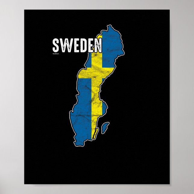 Patriotisk Sverige Flagga svensk nationalism Poster (Framsidan)