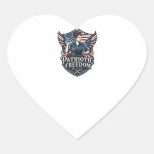 Patriotisk Sy Mom Vektor Grafisk T-Shirt_1 Hjärtformat Klistermärke