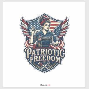 Patriotisk Sy Mom Vektor Grafisk T-Shirt_1 Klistermärken
