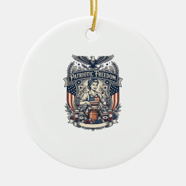 Patriotisk syltmakare julgransprydnad keramik (Framsidan)
