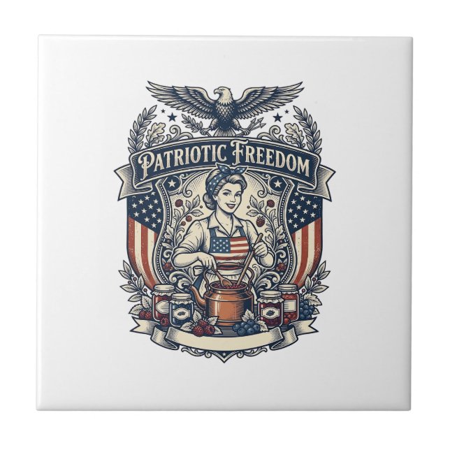 Patriotisk syltmakare kakelplatta (Framsidan)