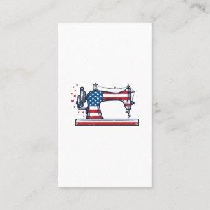 Patriotisk symaskin Vintage gravyr vektor_ Visitkort