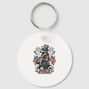 Patriotisk T-Rex 4:e juli Vintage skjorta design_1 Nyckelring