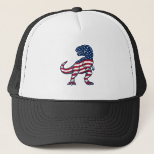 Patriotisk T-Rex Amerikansk Flagga Dinosaurie Desi Keps