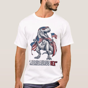 Patriotisk T-Rex Amerisaurus Rex Vit Tröja Design