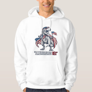 Patriotisk T-Rex Amerisaurus Rex Vit Tröja Design Hoodie