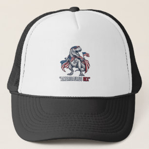 Patriotisk T-Rex Amerisaurus Rex Vit Tröja Design Keps