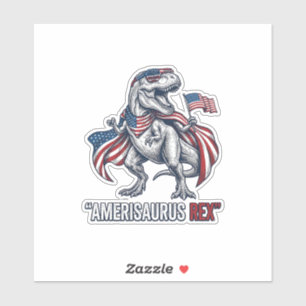 Patriotisk T-Rex Amerisaurus Rex Vit Tröja Design Klistermärken