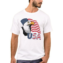 Patriotisk T-Shirt med Amerikansk Örn – Amerikansk
