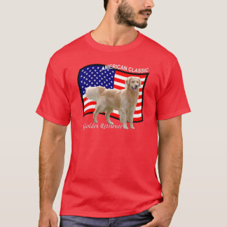 Patriotisk T-tröja för guld- Retriever Tee Shirt