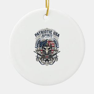Patriotisk Taktisk Örn Skalle Militär Inspirerad S Julgransprydnad Keramik