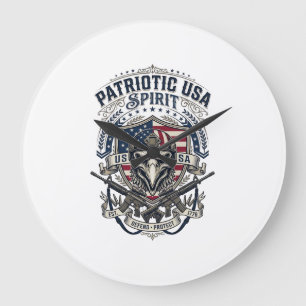 Patriotisk Taktisk Örn Skalle Militär Inspirerad S Stor Klocka
