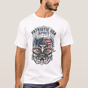 Patriotisk Taktisk Örn Skalle Militär Inspirerad S T Shirt