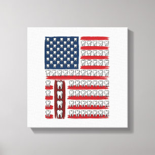 Patriotisk Tandläkare Tand Flagga Canvastryck