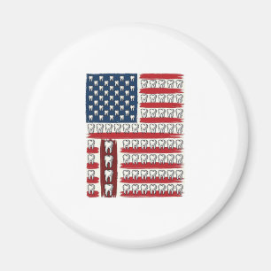 Patriotisk Tandläkare Tand Flagga Magnet