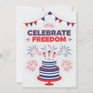 Patriotisk tårta Glad juli 4 USA:s självständighet Julkort