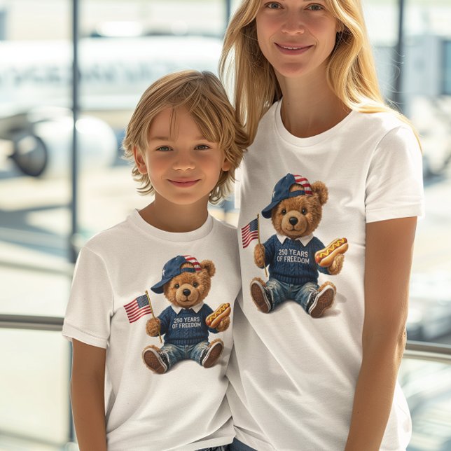 Patriotisk Teddybjörn| 250 År av Frihet T Shirt (Skapare uppladdad)