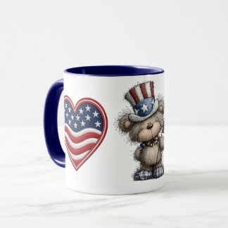 Patriotisk Teddybjörn Tvåtons Mugg