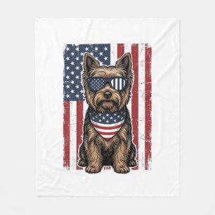 Patriotisk terrier hund vintage flagga vektor desi fleecefilt