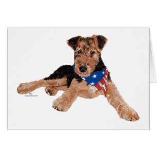 Patriotisk Terrier Valp Hälsningskort
