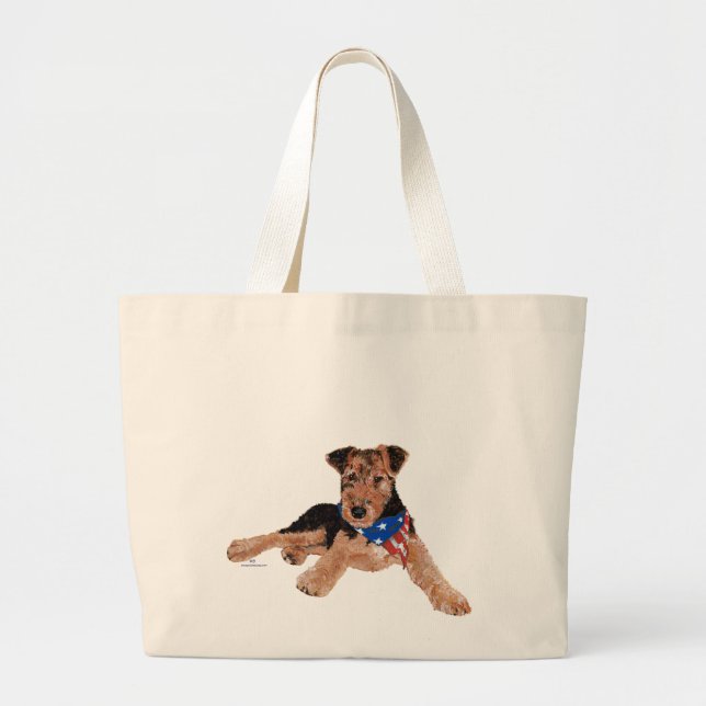 Patriotisk Terrier Valp Jumbo Tygkasse (Framsidan)