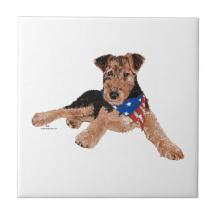 Patriotisk Terrier Valp Kakelplatta