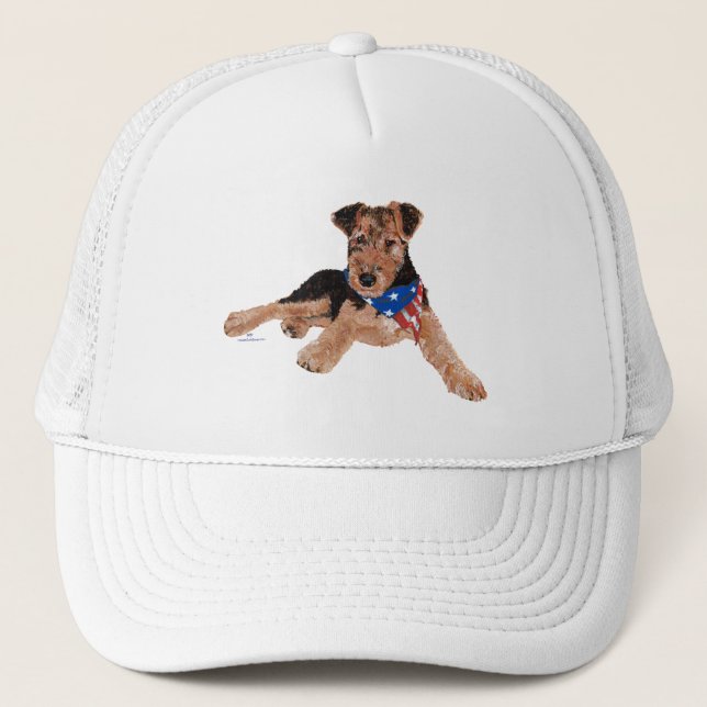 Patriotisk Terrier Valp Truckerkeps (Framsida)