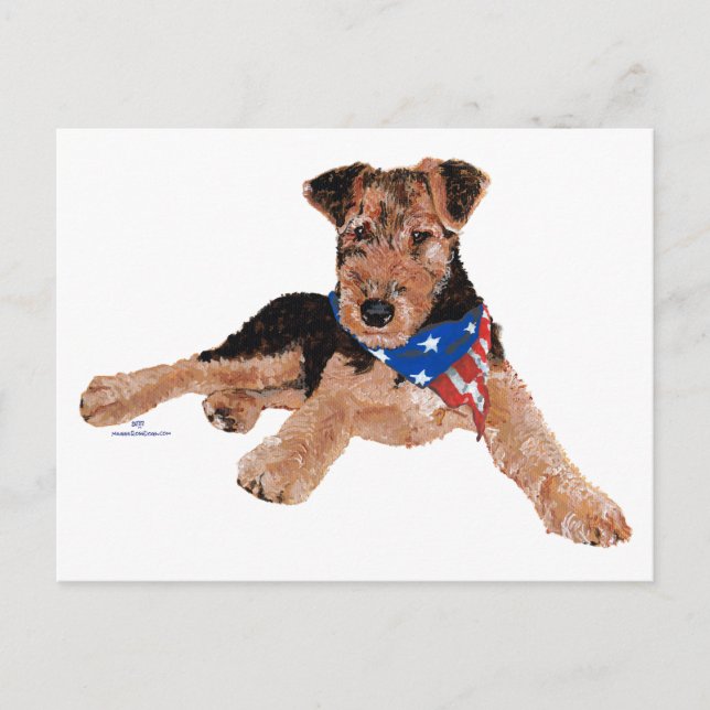 Patriotisk Terrier Valp Vykort (Framsida)