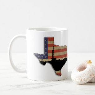 Patriotisk Texas olje- borranderigg Kaffemugg
