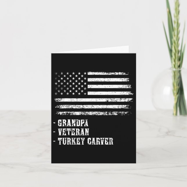 Patriotisk Thanksgiving Grandpa Officiell Turkey C Kort (Framsida)