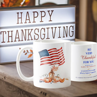 Patriotisk Thanksgiving Val Kampanj Tack Kaffemugg