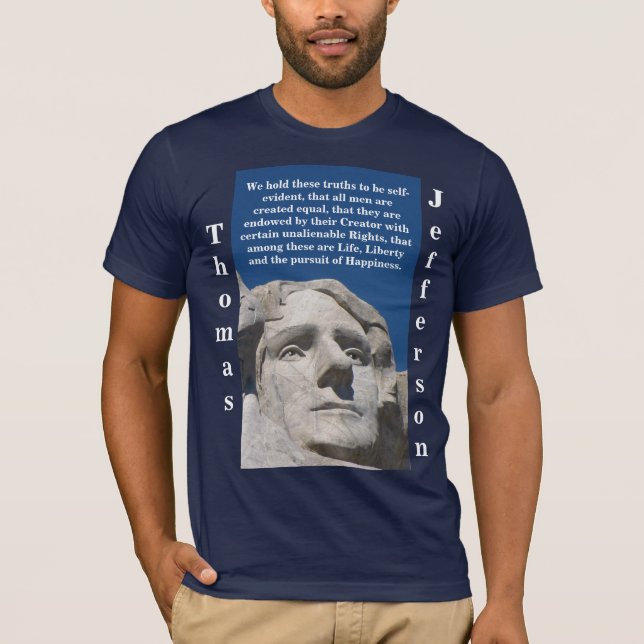 Patriotisk Thomas Jefferson skjorta (mörk endast) Tee Shirt (Framsida)