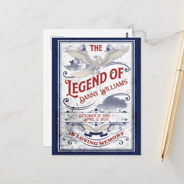 Patriotisk Till min kära minne Veteran Begravning Vykort (Fram/Back In Situ)