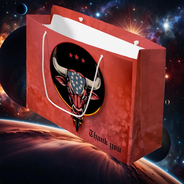 Patriotisk tjur, en amerikansk tjur. (Skapare uppladdad)