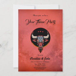 Patriotisk tjur, en amerikansk tjur. inbjudningar