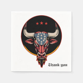 Patriotisk tjur, en amerikansk tjur. pappersservett