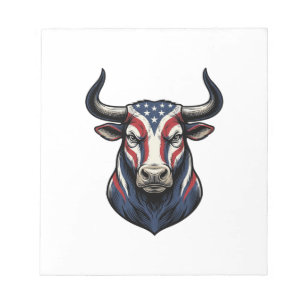 Patriotisk tjurhuvud vintage gravyr design_1 anteckningsblock