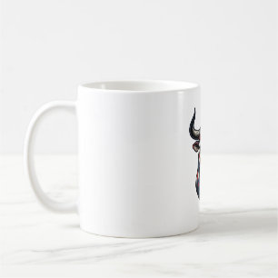 Patriotisk tjurhuvud vintage gravyr design_1 kaffemugg