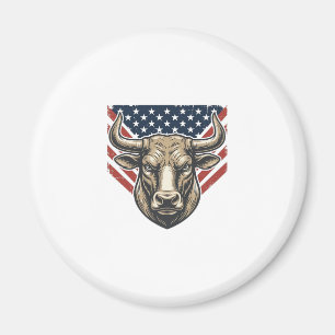 Patriotisk tjurhuvud vintage gravyr vektor konst_1 magnet