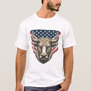 Patriotisk tjurhuvud vintage gravyr vektor konst_1 t shirt