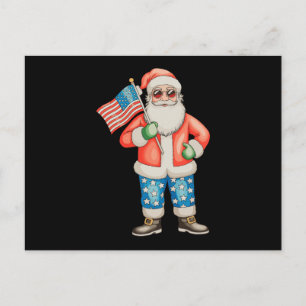 Patriotisk Tomte Amerikansk Jul 4:e Juli Helg Vykort